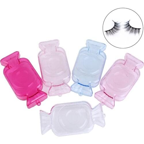 1PCS New Design 3D False Eyelash Packaging Box Candy Shape Empty Acrylic Lash Package Case