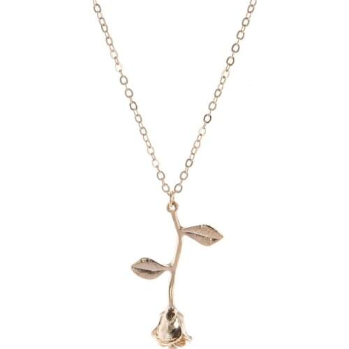 12Pcs/lot Rose Pendant Necklace for Women Simple Flower Necklace Female