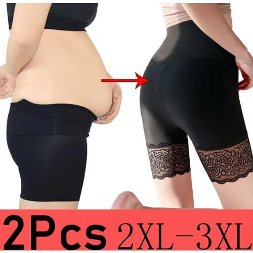 SURE YOU LIKE New 2Pcs Women High Waist Trainer Shapewear Seamless Lace Sexy Butt Lifter Slimming Fat Burning Body Shaper Pants