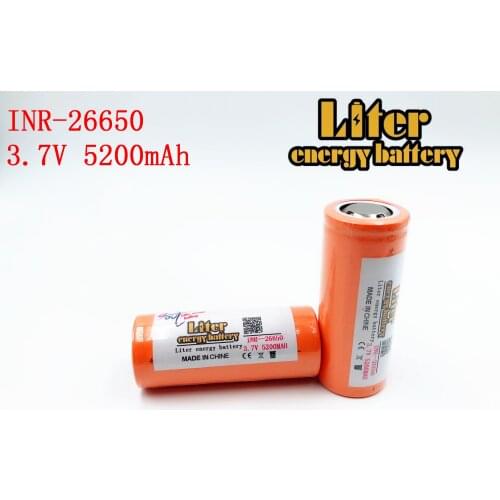 26650 rechargeable battery, 26650A lithium battery, 3.7V 5200mA 26650-50A blue. Suitable for flashlight