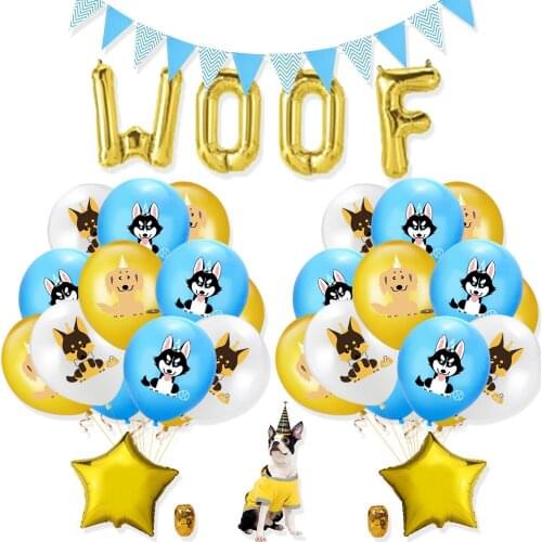29pcs/set Dogs Party Pet Birthday Theme Cute Faithful Friend Dogs Latex Balloon Woof Aluminum Film Balloon Set Party Decoration