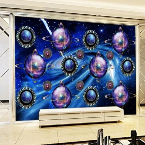 3D photo wallpaper Fantasy sky cosmic planet mural living room TV background wall bedroom wallpaper high quality mural