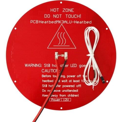 3D printers kossel Delta rostock MK3 heatbed 12V Aluminum Round hot bed + LED + Resistor + Cable + 100K ohm Thermistors