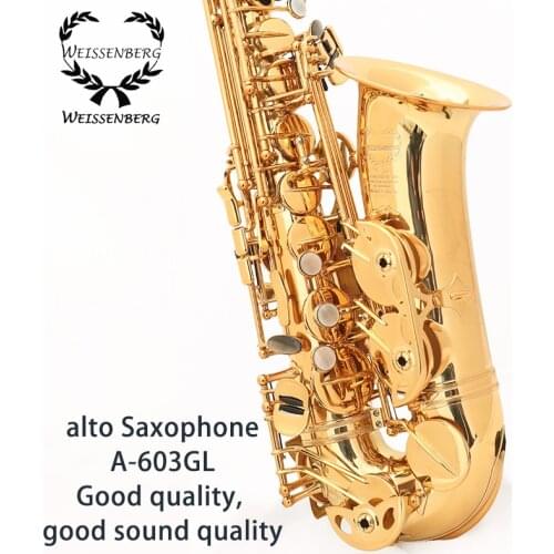 Weissenberg saxophone Eb Gold Lacquer Alto sax Musical Professional Saxophone A-603GL