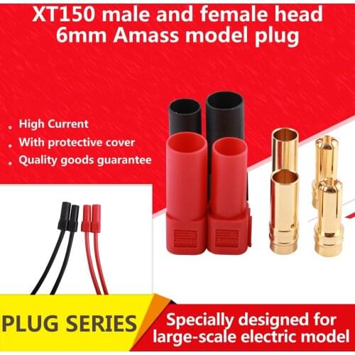 AMASS XT150 Connector Adapter 6mm Male/Female Plug High Rated Amps For RC LiPo Battery 6mm 120A