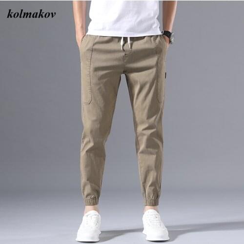 New Arrival Style Men Boutique Cargo Pants Fashion Casual High Quality Solid Mens Leisure Ankel Lenght Pants Shrink Trousers