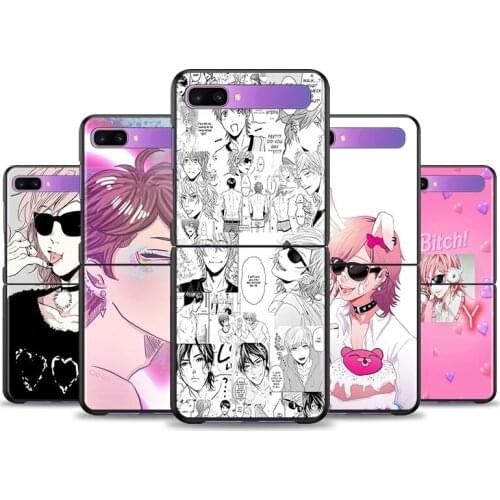 Anime Yarichin Club Case For Samsung Galaxy Z Flip 6.7" Flip3 5G Black PC Hard Phone Cover Segmented Protect Coque
