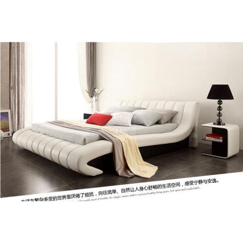 Europe and America Genuine leather bed frame Modern Soft Beds Home Bedroom Furniture cama muebles de dormitorio / camas quarto