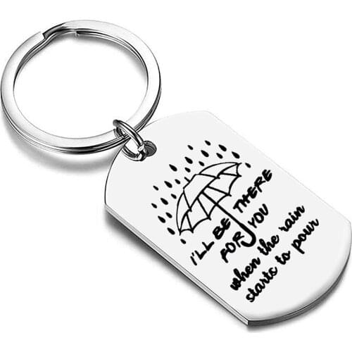 European AndAmerican Fashion Stainless Steel Jewelry Keychain Ill Be There For You Couples Gifts Letter DIY Customized Wholesale
