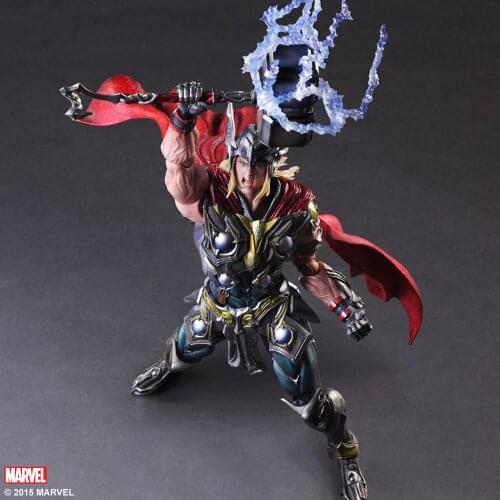 Play Arts 27cm Marvel Avengers Thor Super Hero Pvc Action Figure Toys