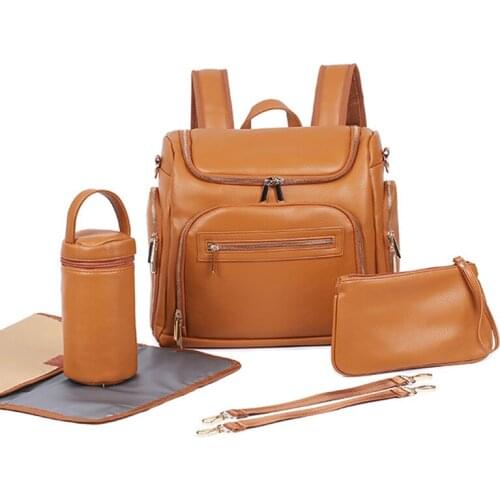 PU leather Baby Diaper Bag BackPack Large Capacity High grade Mummy Maternity Nappy Bags Stroller Storage Bag Nursing Bag