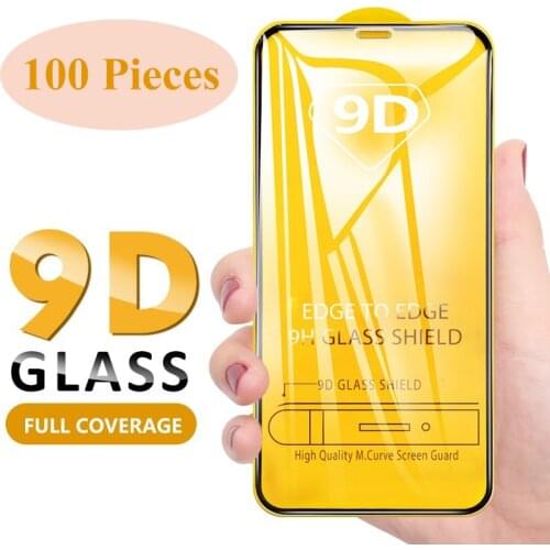 100pcs 9D Full Coverage Curved Film Tempered Glass Screen Protector For Xiaomi Redmi Note 10 Pro Max 10S 9 9S 9A 9C 9T 8 8A 8T