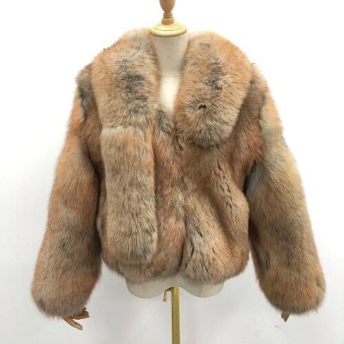 Janefur Real Cropped Fox Fur Jacket Winter Woman Fashion Short Style Outerwear Luxury Natural Fur Coat