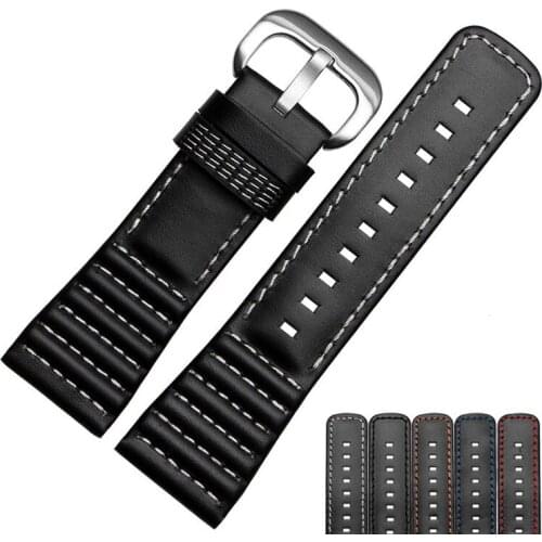 Leather Strap With Stainless Steel Buckle Suitable For Seven Friday Series SevenFriday p1/p2/p3/m1/m2 28mm