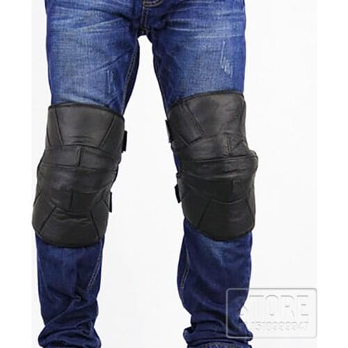 Motorcycle Thickening Leather Kneepads Winter warm windproof Riding knee pads for Wrestling struggle skating skiing skateboard