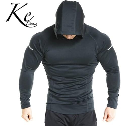 KE Fitness long-sleeved mens quick-drying moisture stretch training jacket basketball running sports comfortable sweater men