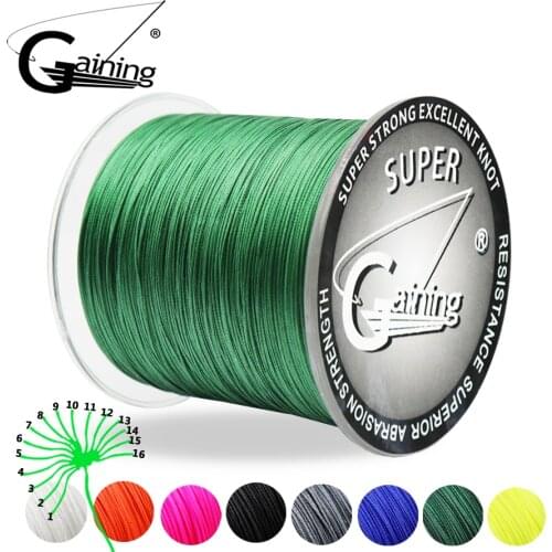 Gaining 500m 16 Strand Weaves PE Braided Fishing Line Multifilament 60LB 80LB 110LB 130LB 220LB 275LB 310LB
