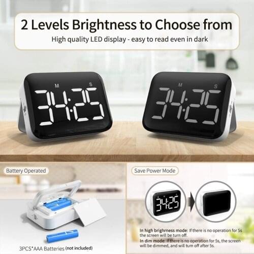 NHBR Digital Kitchen Cooking Timer Magnetic Countdown Count Up Timer Easy to Use for Cooking Kitchen Timer Digital