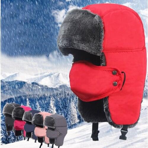 Autumn And Winter Thick Ushanka Warm Wind-Resistant Masks Cap Earmuff Cap Outdoor Ski Unisex Old Man Hat
