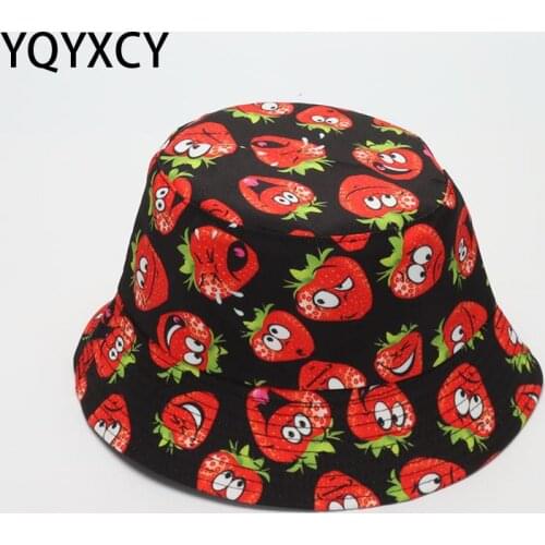 YQYXCY Spring Summer Bucket Hat For Men Women Fashion Cotton Bob Panama Cap Foldable Girls Sun Beach Fisherman Hat Cartoon Gorro