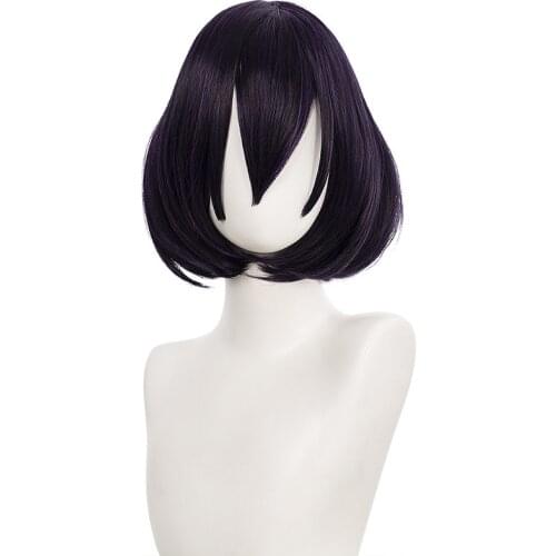 Kakegurui Ikishima Midari Dark Purple Short Wig Cosplay Costume Heat Resistant Synthetic Hair Compulsive Gambler Women Wigs