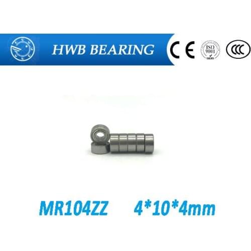 Free Shipping 10 PCS MR104ZZ Bearings 4x10x4 mm Miniature Ball Bearings L-1040ZZ