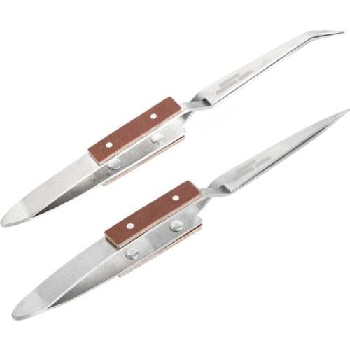 Curved/Straight Tip Selflock Cross Tweezer Locking Jewelry Tweezer Jewelry Making Craft Tool