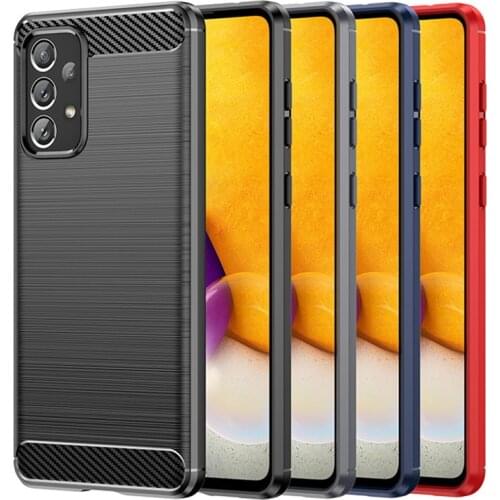 Silicone Cover For Samsung Galaxy A72 Case For Samsung A72 Cover Carbon Fiber Shockproof Protective Phone Bumper For Samsung A72