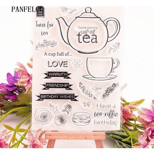 PANFELOU Afternoon tea Transparent Silicone Rubber Clear Stamps cartoon for Scrapbooking/DIY Easter wedding album