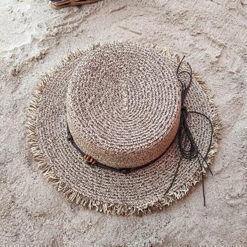 Sun Hat National Style Summer Seaside Vacation Woman Dome Hats Beach Sunscreen Folding Sun Shade Beach Fashion Visor Cap H128