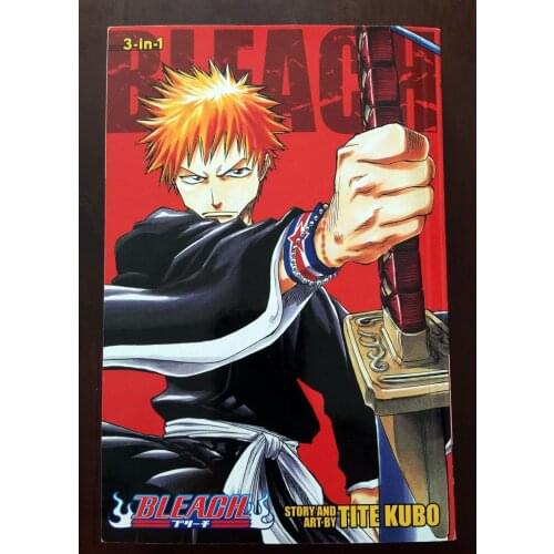 Random 1 Book BLEACH English Manga Book Teenager Adult Cartoon Comic Anime Manga Libros Book Used 85% New (3 volume in 1 book)