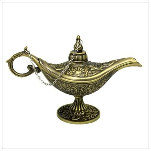 Decorate Silver Tin Russian Aladdins lamp Colored Tea Pot Genie Lamp Vintage Retro tools wedding Decoration Brassroom Art