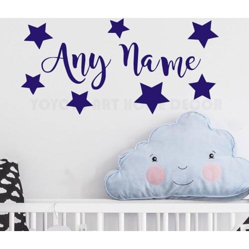 Vinyl Wall Sticker Decals With Stars Custom Baby Boy Girl Name Bedroom Decor Nursery Art Poster ZX561