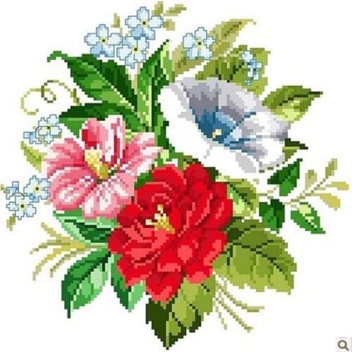 Embroidery Package Hot Sell Best Quality Cross Stitch Kits Bouquet of Lily Flower Free Shipping