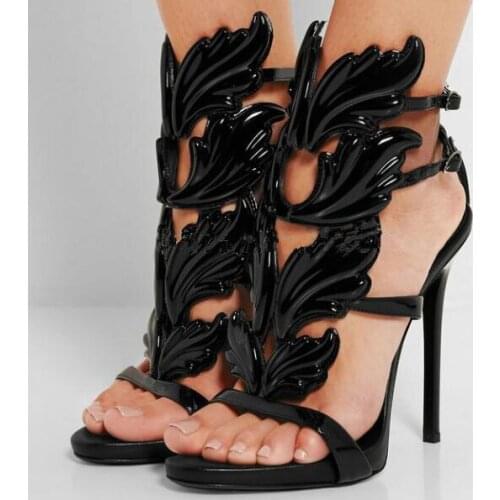 Metallic winged gladiator women sandals 2017 high heels sandals summer shoes woman sandalias ladies shoes pumps 8 colors