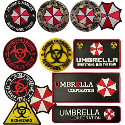 Embroidery HOOK&LOOP PVC Umbrella tactics patch army cartoon patches for bag hat badges applique patches for clothing GU-2494