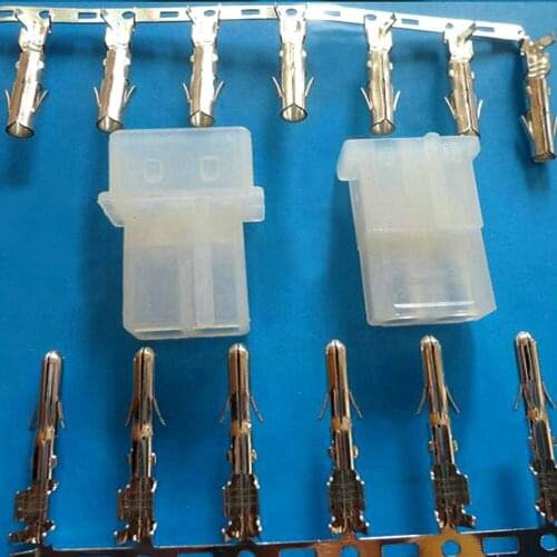 1SET 5.08mm 2 Pin Nylon Male+Female Power Plug Kits with Terminal 8981 IDE Power Connector for 18-24AWG Wire