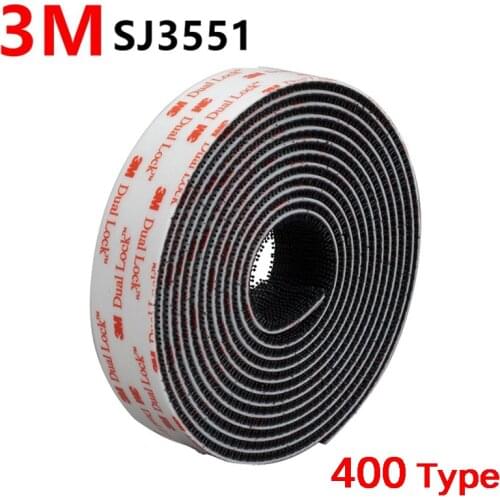 3M Dual Lock SJ3551 Black Mushroom Adhesive Fastener Tape Velcros Adhesivo Type 400/25.4mm Width