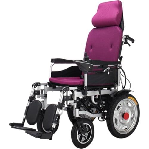 6003 Full Recumbent Standing Wheelchair Thickened Steel Tube Four-wheeled Scooter Ultralight Folding Walker for the Elderly