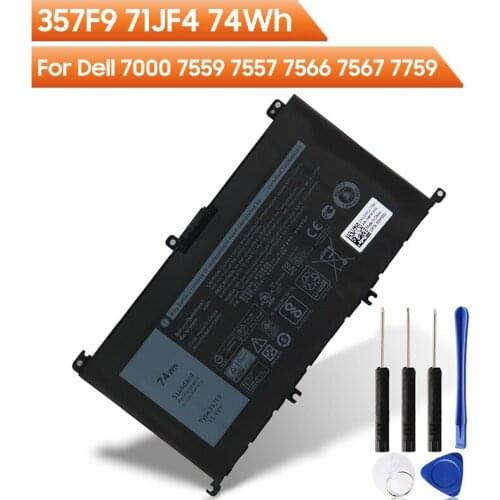 Original Replacement Laptop Battery 357F9 71JF4 For Dell Inspiron 15" 7000 7559 7557 7566 7567 7759 Rechargable Battery 74Wh