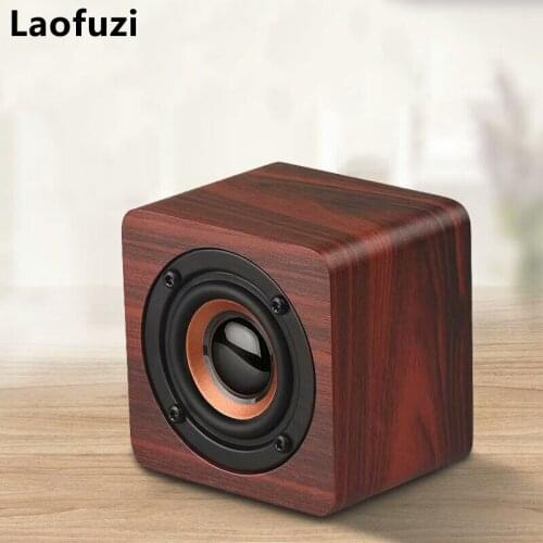 Wireless Bluetooth Music Speaker Portable 3W Retro Wood Grain Powerful Bass Rechargeable Mini Loudspeaker Soundbox Subwoofer