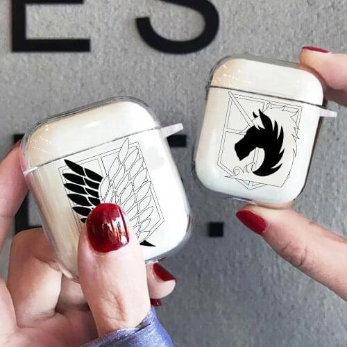 Anime Attack Titan Eren Jaeger Headphone Case For Apple Airpods 1/2 Shockproof Protection Wireless Earphone Air Pods 2 Box Cover