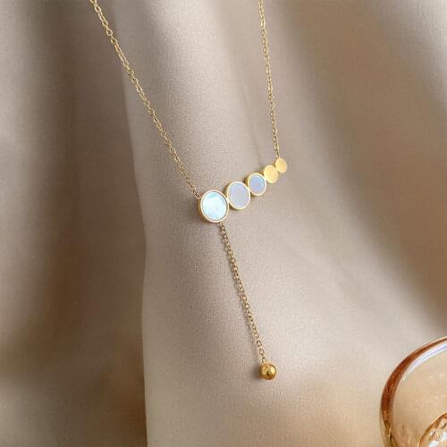 Simple Bead Pendant Titanium steel New fashion jewelry choker stainless steel necklace nice gift for women girl 2000s aesthetic