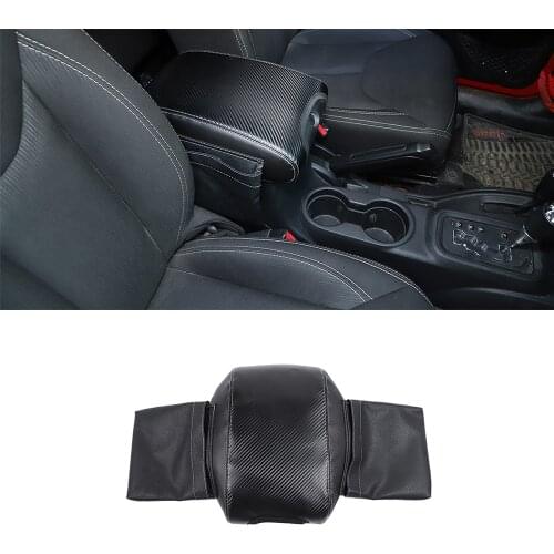 For Jeep Wrangler JK JKU 2011 2012 2013 2014 2015 2016 2017 Car Center Console Armrest Pad Leather Cover Interior Accessories