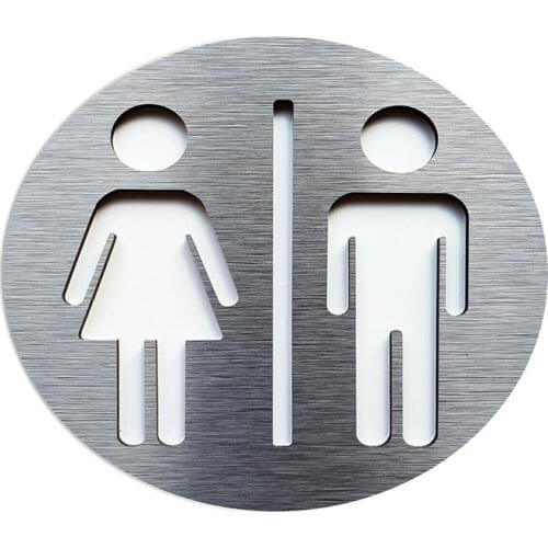 Customized Composite Aluminum Board Male and Female Bathroom Sign - Restroom WC Symbol