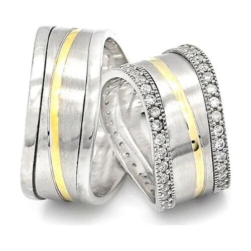 Couple Wedding Ring Sterling Silver 925 Woman And Man Luxury Jewelry Bands Engagement Anniversary Anatolian Civilization Models