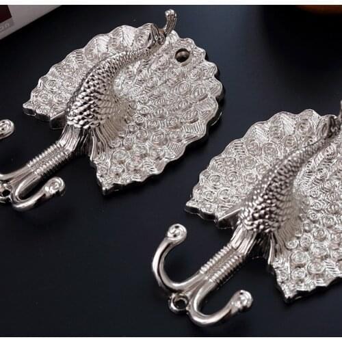 European Style Window Fashion Curtain Tieback Peacock Shape Aluminum Alloy Retro Home Supplies Holder Wall Hook Decorative