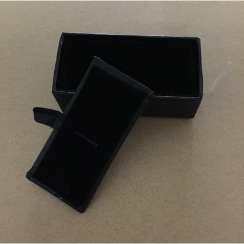 New Man Black Rectangle Faux Leather Small Tie Bar Clip Box 44pcs/lot 8x4x3cm Gift Boxes for Men (SELL BOX ONLY)