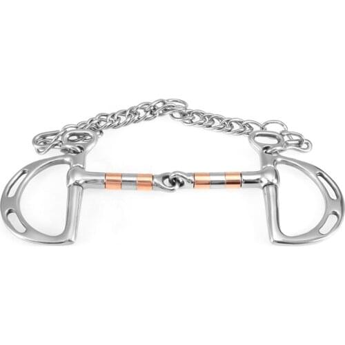 New Horse Bit Stainless Steel Jointed Roller Snaffle Bit Kimberwicke Bit Solid Jointed Mouth With Hook Binocular Chain Horse