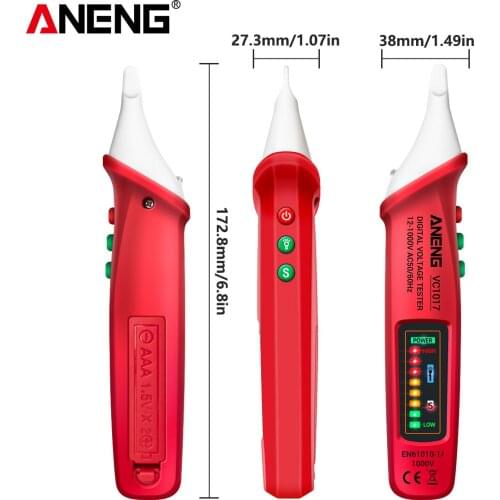 New AC Voltage Detector Tester Meter 12V-1000v Non-contact Pen Style Electric Indicator LED Voltage Meter Vape Pen D